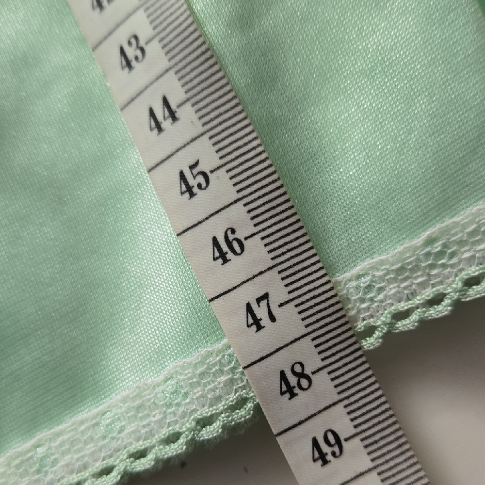 ✨ Vintage Lou’lee Canada Bed Jacket Satin Embroidered Mint Green (M) - Picture 13 of 13